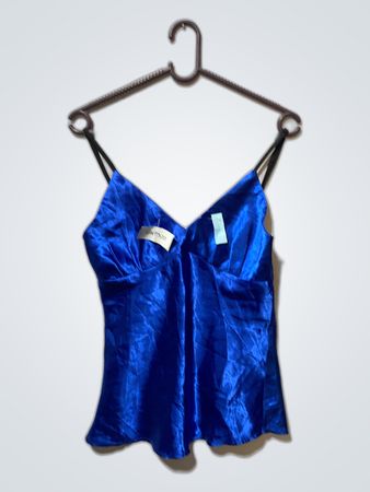 Blue Satin Top