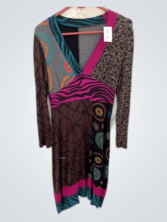 Long Sleeve Patchwork Dress
