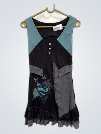 Black and Blue Patchwork Dress