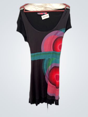 Black Dress with Colorful Design