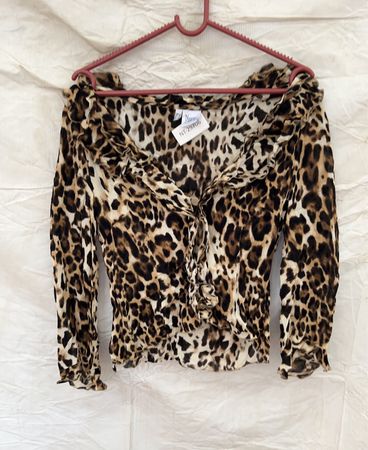 Leopard Print Off-The-Shoulder Top