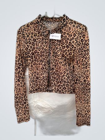 Leopard print zip-up jacket