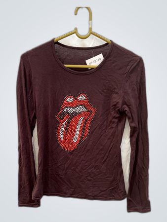 The Rolling Stones Logo Embellished Long Sleeve Shirt
