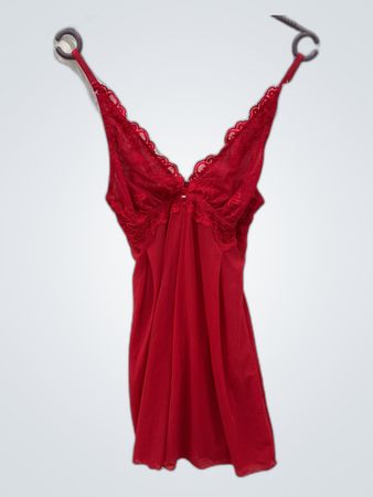 Red Lace Trim Chemise