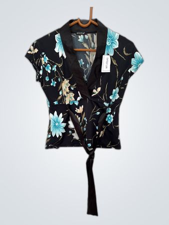 Evita Floral Tie Front Top