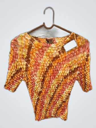 Bebe Textured Striped Knit Top