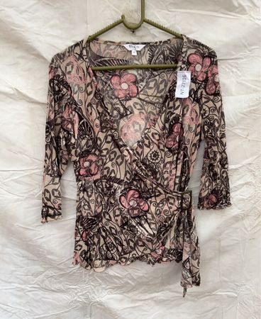 M&Co. Floral Wrap Top
