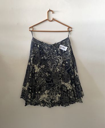Black and White Floral Skirt