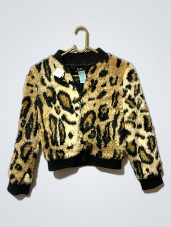Bardot Faux Fur Leopard Print Jacket