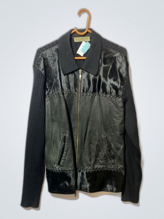 Black Leather and Knit Jacket