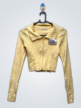 dreamers by debut Yellow Cropped Long-Sleeve Top