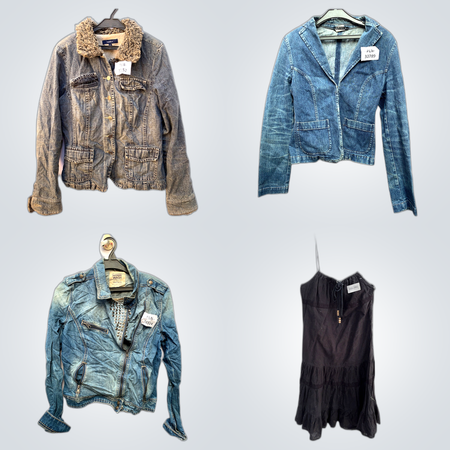 Neutral Dresses+Denim Jacket Set(FV 167)