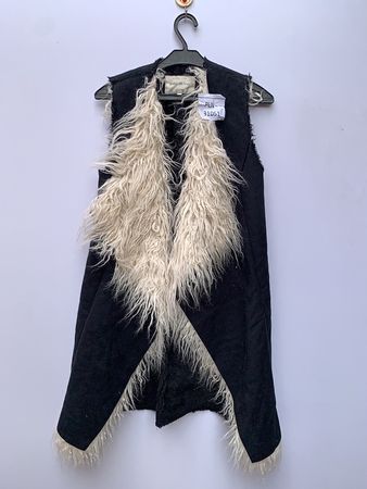 River Island Black Furry Vest