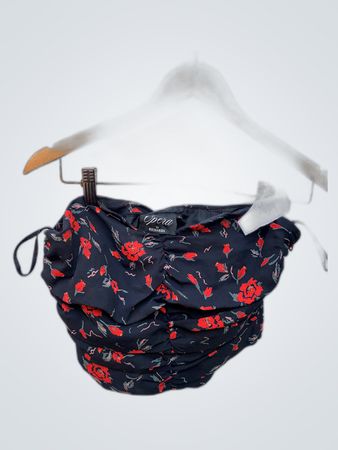 Floral Ruched Bustier Top