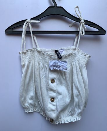 White Linen Blend Top