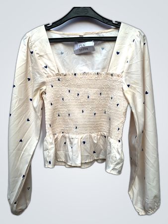 Women's Long Sleeve Heart Pattern Blouse