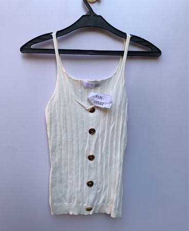 White Ribbed Tank Top