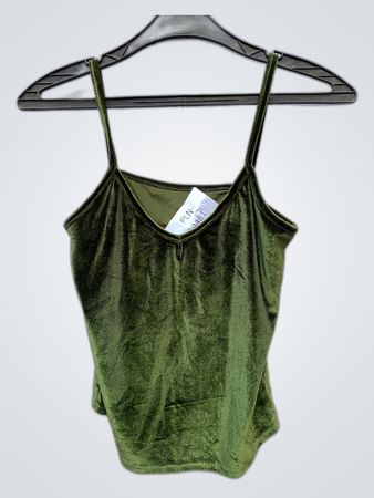 Green Velvet Tank Top