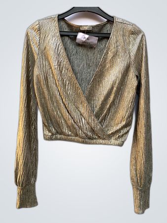 Zara Gold Long-Sleeve Top