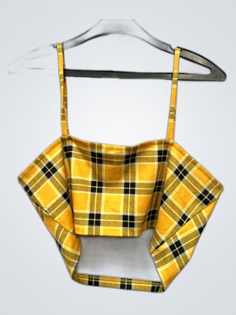 H&M Yellow Plaid Cropped Top