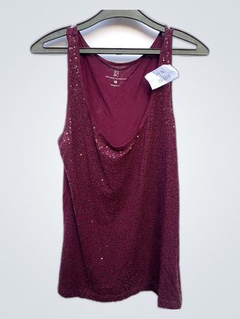 Maroon Sequined Tank Top