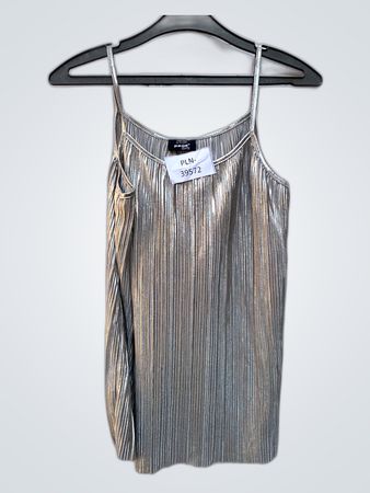 Page Young Metallic Pleated Top