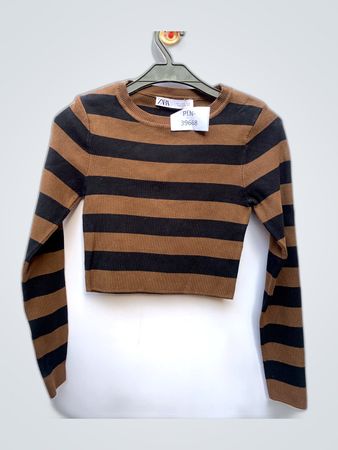 Zara Striped Long-Sleeve Top