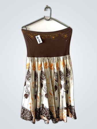 Brown and Beige Floral Dress