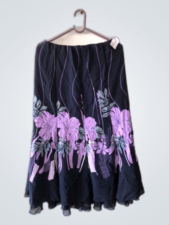 Black Floral Skirt