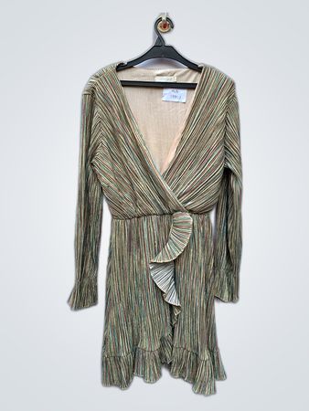 Flamant Rose Striped Wrap Dress