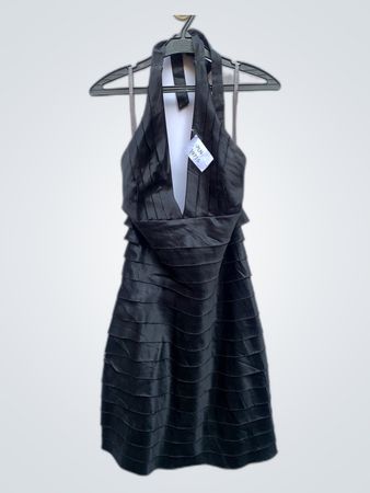 Jillypsy Black Ruffled Halter Dress