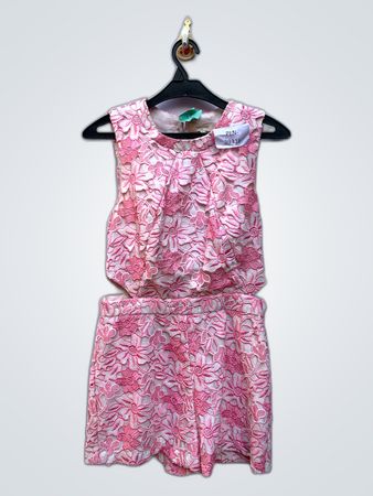 Pink Floral Lace Top