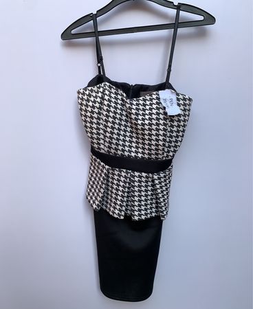 Black and White Houndstooth Dress