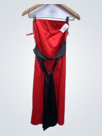 Red Dress with Black Accent
