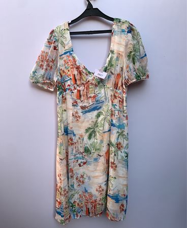 Tropical Print Dress
