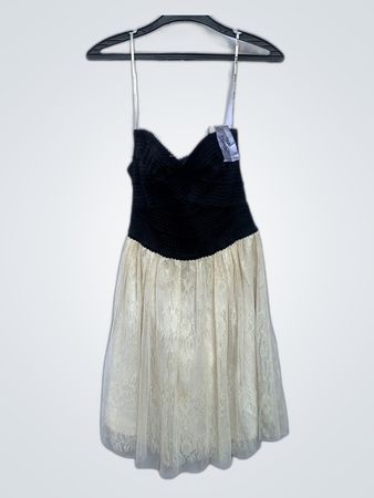Black and Cream Lace Dress