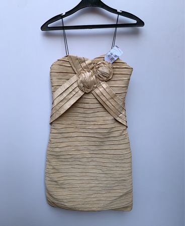 Beige Ruched Dress