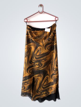 Brown and Black Swirl Pattern Skirt