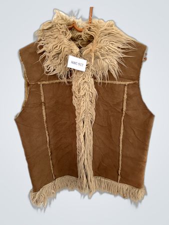 Brown Fur-Trimmed Vest