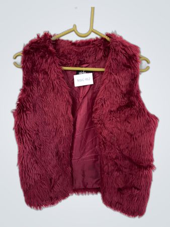 Red Faux Fur Vest