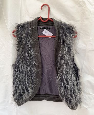 Gray Fuzzy Vest