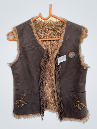 Brown Suede Fringed Vest