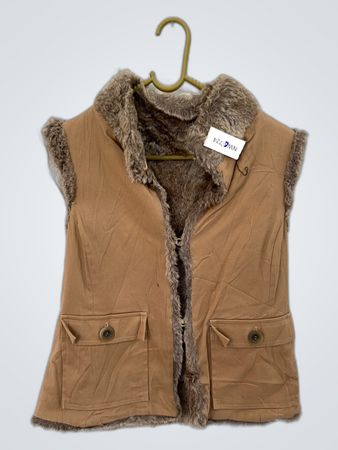 Tan Fur-Lined Vest