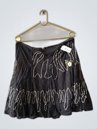 Black Embroidered Skirt