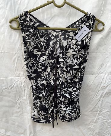 Black and White Floral Top