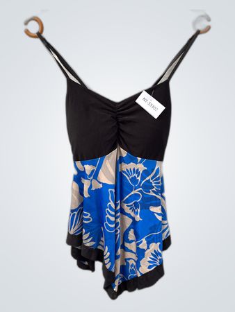 Blue and Black Floral Dress