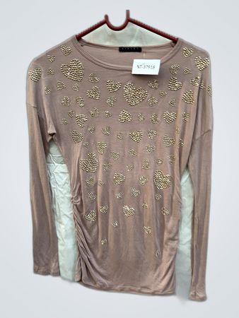 Long Sleeve Beaded Heart Top