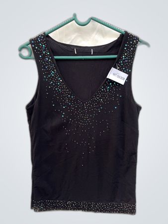 Black Rhinestone Tank Top