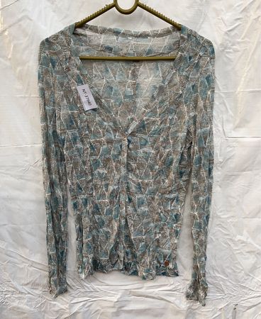 Long-Sleeve Blouse with Abstract Pattern