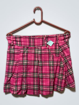 Pink Plaid Skirt